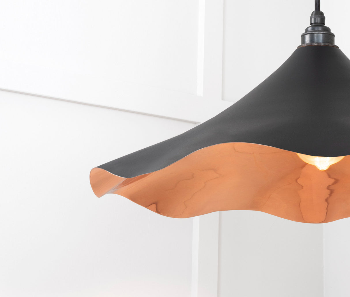 From The Anvil - Smooth Copper Flora Pendant in Elan Black | Sku. 49729SEB | Trade Door Handles.