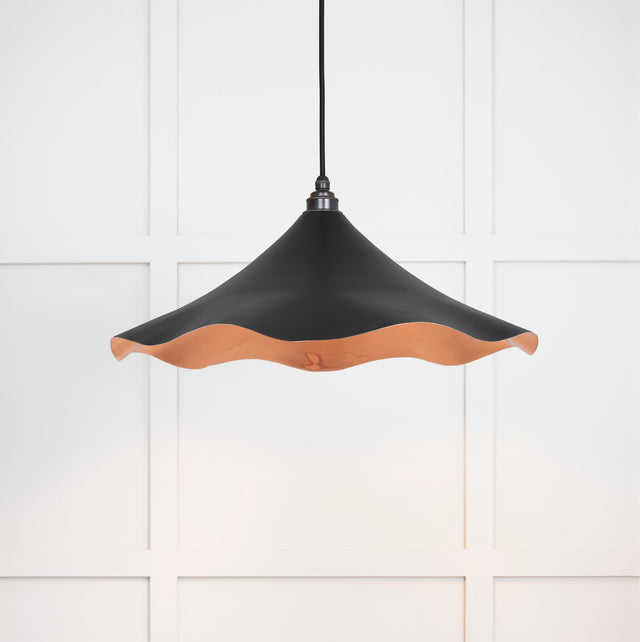 From The Anvil - Smooth Copper Flora Pendant in Elan Black | Sku. 49729SEB | Trade Door Handles.