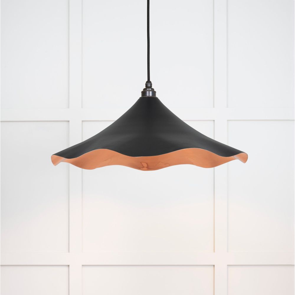 From The Anvil - Smooth Copper Flora Pendant in Elan Black | Sku. 49729SEB | Trade Door Handles.