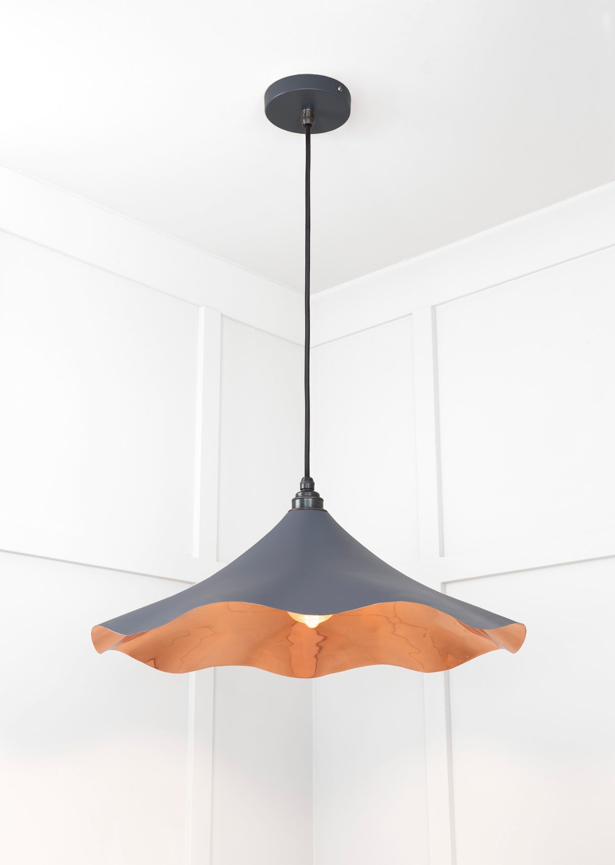 From The Anvil - Smooth Copper Flora Pendant in Slate | Sku. 49729SSL | Trade Door Handles.