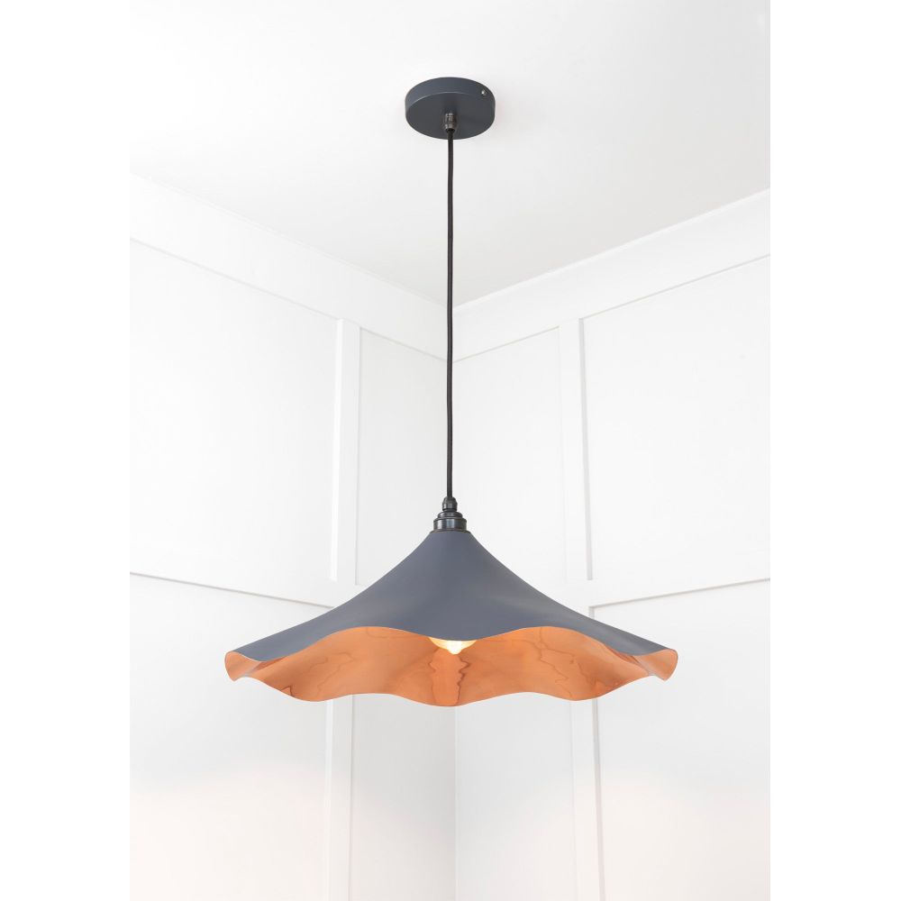 From The Anvil - Smooth Copper Flora Pendant in Slate | Sku. 49729SSL | Trade Door Handles.