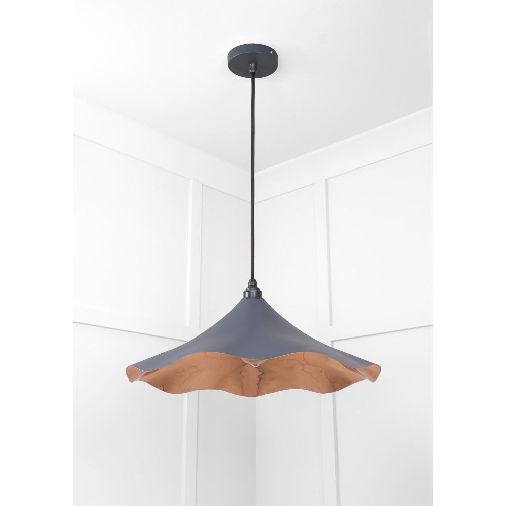 From The Anvil - Smooth Copper Flora Pendant in Slate | Sku. 49729SSL | Trade Door Handles.