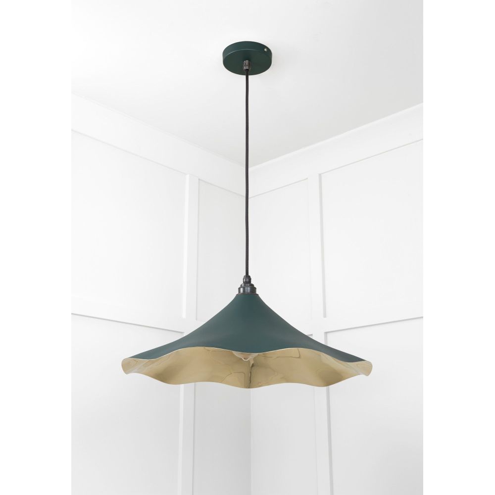 From The Anvil - Smooth Brass Flora Pendant in Dingle | Sku. 49731SDI | Trade Door Handles.