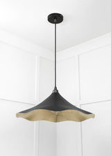 From The Anvil - Smooth Brass Flora Pendant in Elan Black | Sku. 49731SEB | Trade Door Handles.