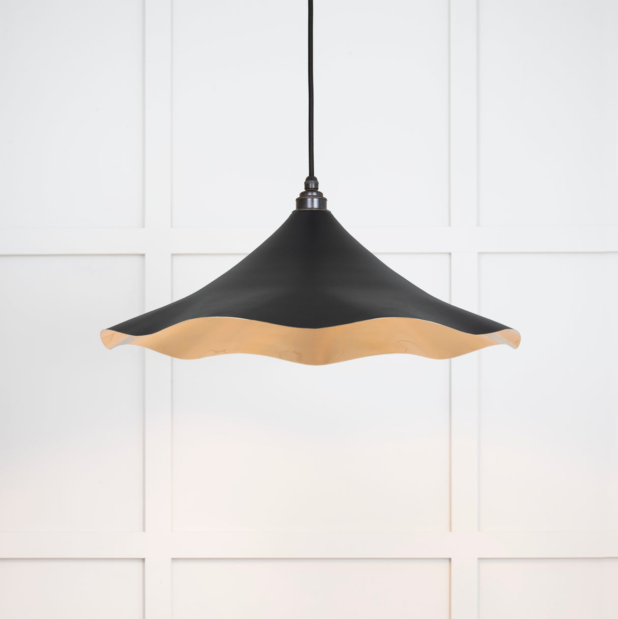 From The Anvil - Smooth Brass Flora Pendant in Elan Black | Sku. 49731SEB | Trade Door Handles.