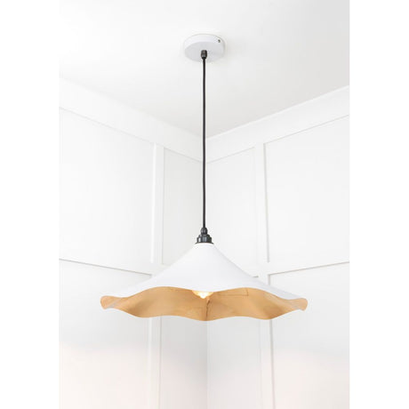 From The Anvil - Smooth Brass Flora Pendant in Flock | Sku. 49731SF | Trade Door Handles.