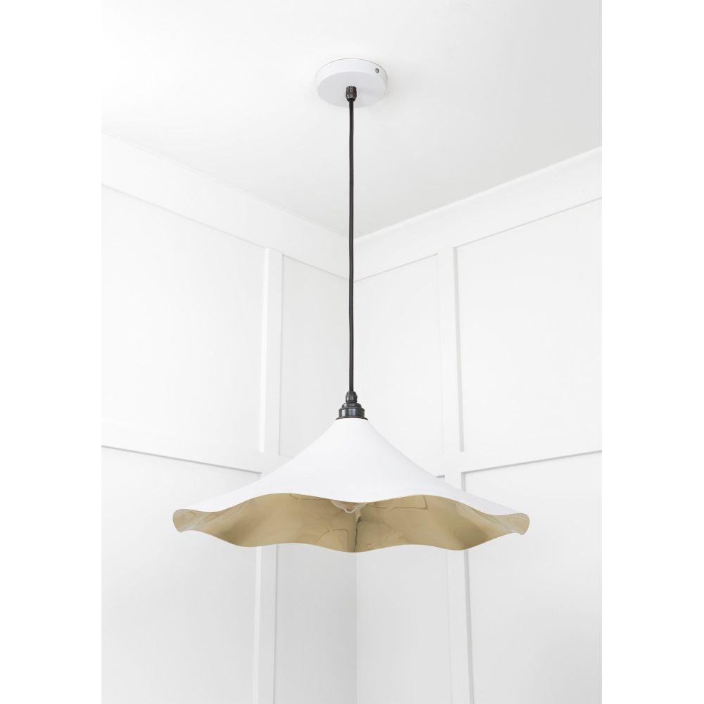 From The Anvil - Smooth Brass Flora Pendant in Flock | Sku. 49731SF | Trade Door Handles.