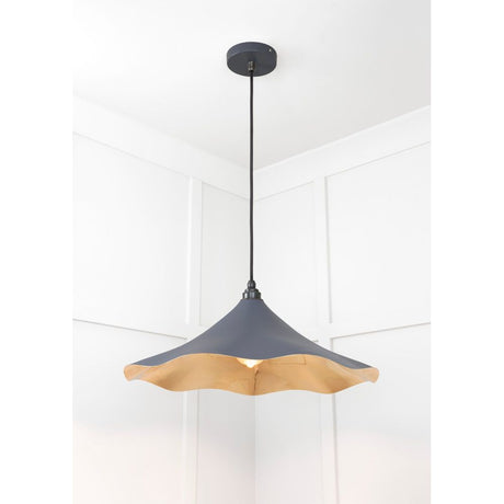 From The Anvil - Smooth Brass Flora Pendant in Slate | Sku. 49731SSL | Trade Door Handles.