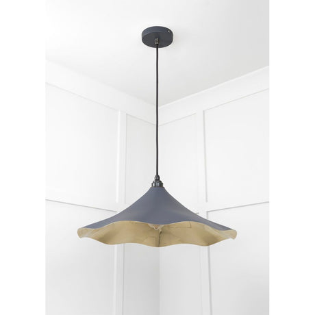 From The Anvil - Smooth Brass Flora Pendant in Slate | Sku. 49731SSL | Trade Door Handles.