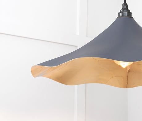 From The Anvil - Smooth Brass Flora Pendant in Slate | Sku. 49731SSL | Trade Door Handles.