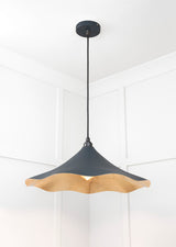 From The Anvil - Smooth Brass Flora Pendant in Soot | Sku. 49731SSO | Trade Door Handles.