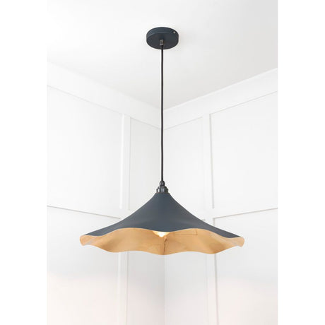 From The Anvil - Smooth Brass Flora Pendant in Soot | Sku. 49731SSO | Trade Door Handles.
