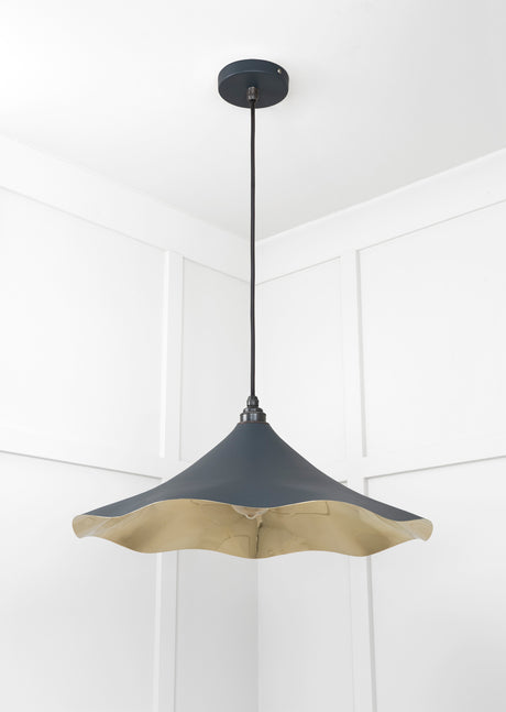 From The Anvil - Smooth Brass Flora Pendant in Soot | Sku. 49731SSO | Trade Door Handles.