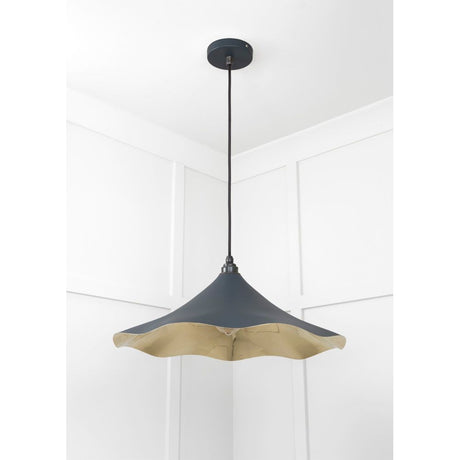 From The Anvil - Smooth Brass Flora Pendant in Soot | Sku. 49731SSO | Trade Door Handles.