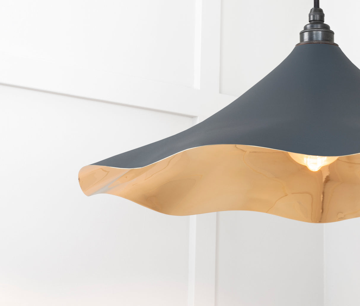 From The Anvil - Smooth Brass Flora Pendant in Soot | Sku. 49731SSO | Trade Door Handles.