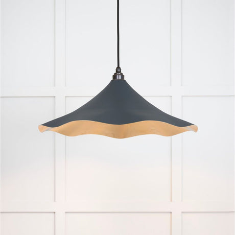 From The Anvil - Smooth Brass Flora Pendant in Soot | Sku. 49731SSO | Trade Door Handles.