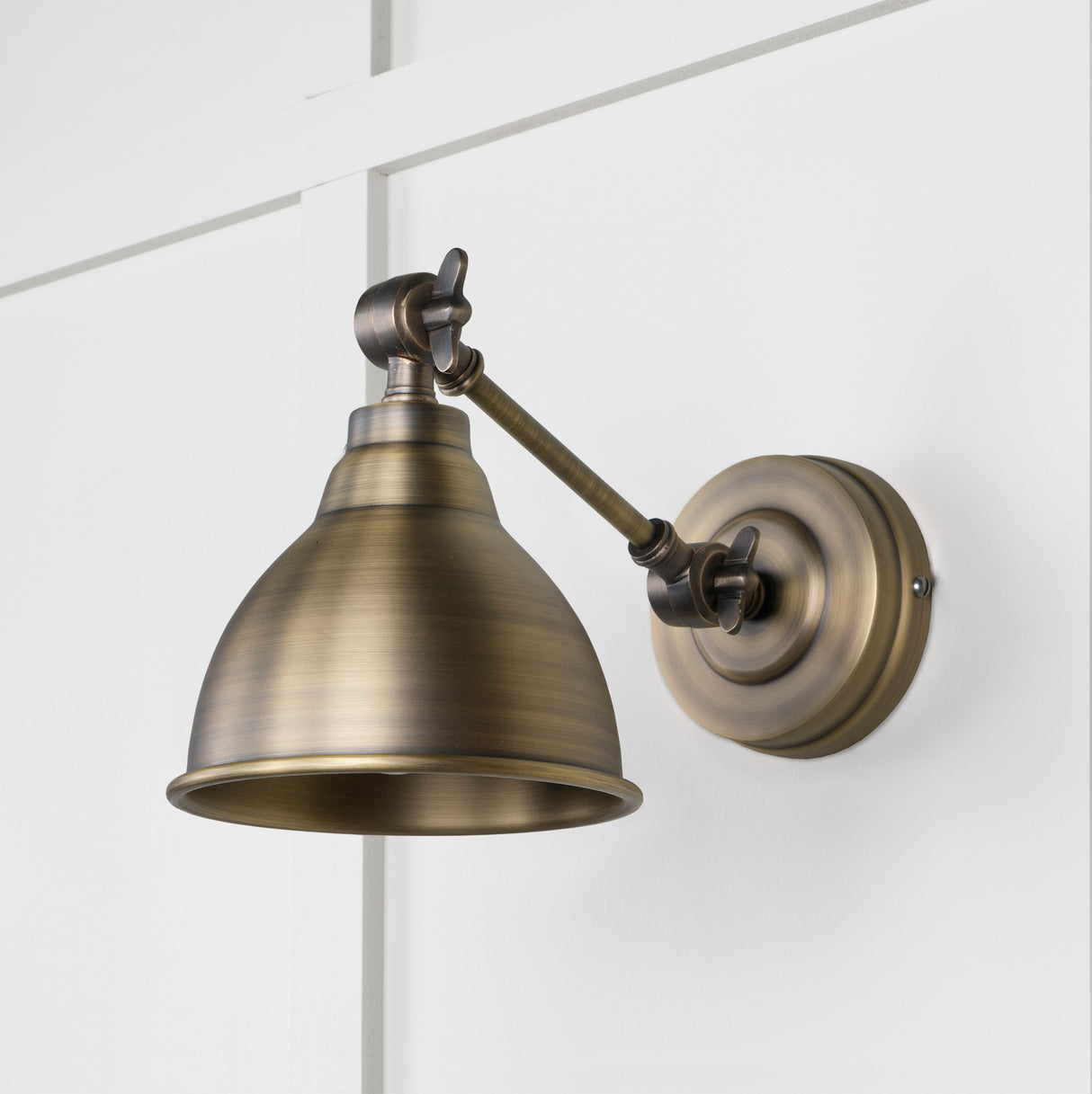 From The Anvil - Aged Brass Brindley Wall Light | Sku. 49733 | Trade Door Handles.