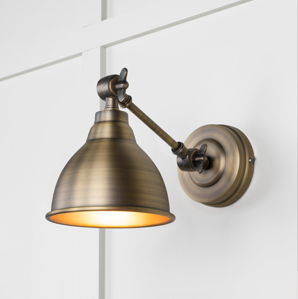From The Anvil - Aged Brass Brindley Wall Light | Sku. 49733 | Trade Door Handles.