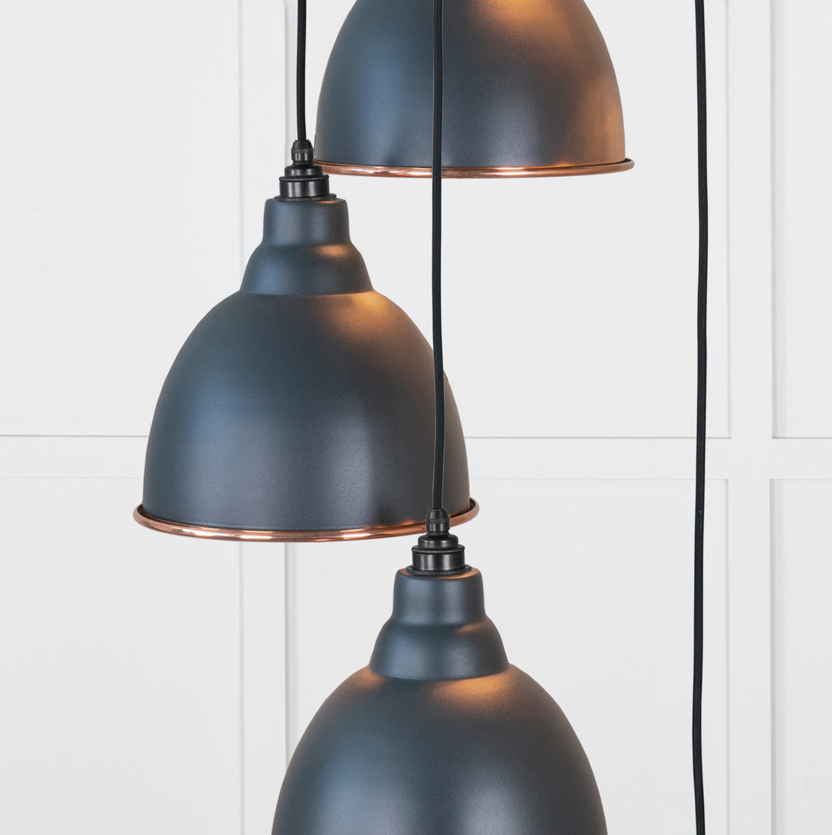 From The Anvil - Smooth Copper Brindley Cluster Pendant in Soot | Sku. 49736SSO | Trade Door Handles.