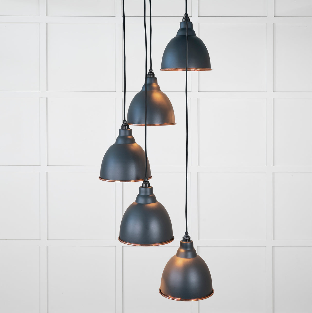 From The Anvil - Smooth Copper Brindley Cluster Pendant in Soot | Sku. 49736SSO | Trade Door Handles.