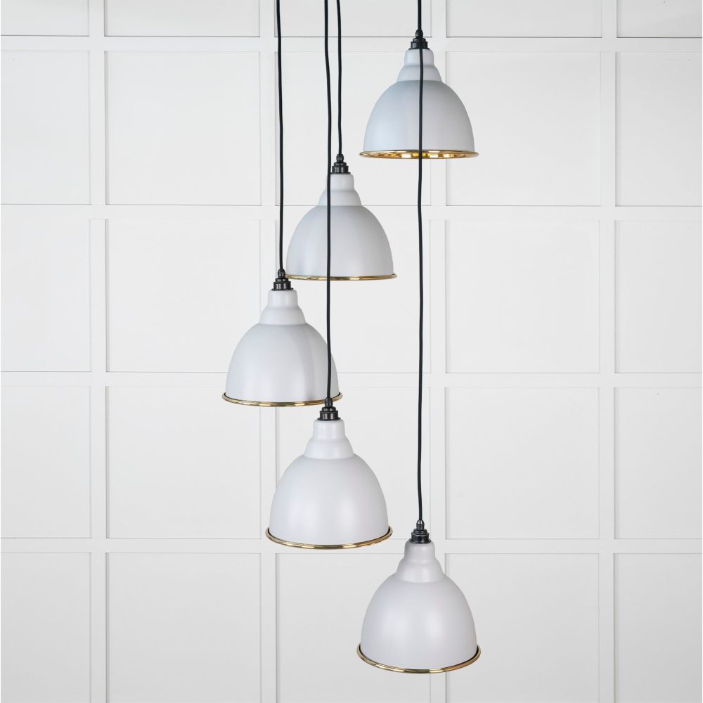 From The Anvil - Smooth Brass Brindley Cluster Pendant in Birch | Sku. 49738SBI | Trade Door Handles.