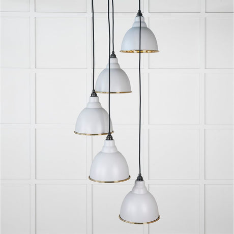 From The Anvil - Smooth Brass Brindley Cluster Pendant in Birch | Sku. 49738SBI | Trade Door Handles.