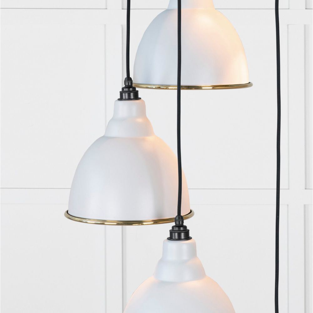 From The Anvil - Smooth Brass Brindley Cluster Pendant in Birch | Sku. 49738SBI | Trade Door Handles.