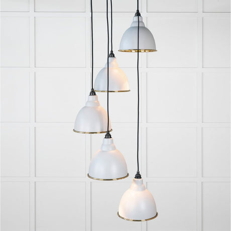 From The Anvil - Smooth Brass Brindley Cluster Pendant in Birch | Sku. 49738SBI | Trade Door Handles.