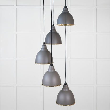 From The Anvil - Smooth Brass Brindley Cluster Pendant in Bluff | Sku. 49738SBL | Trade Door Handles.