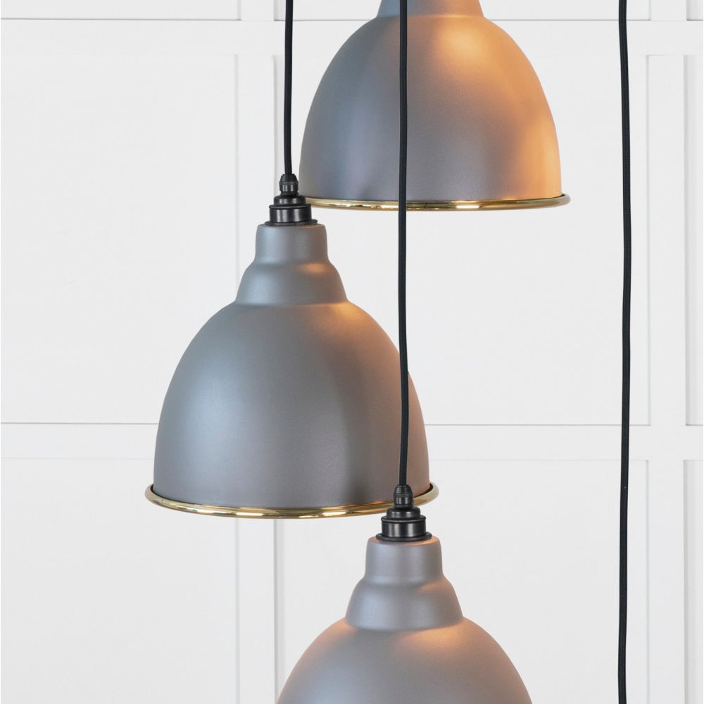From The Anvil - Smooth Brass Brindley Cluster Pendant in Bluff | Sku. 49738SBL | Trade Door Handles.