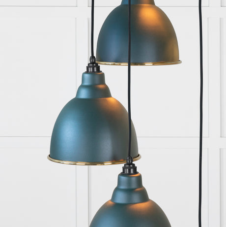 From The Anvil - Smooth Brass Brindley Cluster Pendant in Dingle | Sku. 49738SDI | Trade Door Handles.