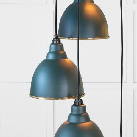 From The Anvil - Smooth Brass Brindley Cluster Pendant in Dingle | Sku. 49738SDI | Trade Door Handles.