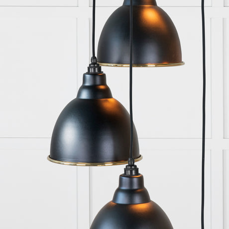 From The Anvil - Smooth Brass Brindley Cluster Pendant in Elan Black | Sku. 49738SEB | Trade Door Handles.
