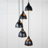 From The Anvil - Smooth Brass Brindley Cluster Pendant in Elan Black | Sku. 49738SEB | Trade Door Handles.