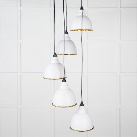 From The Anvil - Smooth Brass Brindley Cluster Pendant in Flock | Sku. 49738SF | Trade Door Handles.