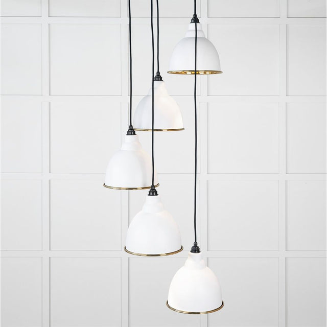 From The Anvil - Smooth Brass Brindley Cluster Pendant in Flock | Sku. 49738SF | Trade Door Handles.