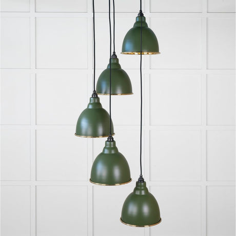 From The Anvil - Smooth Brass Brindley Cluster Pendant in Heath | Sku. 49738SH | Trade Door Handles.