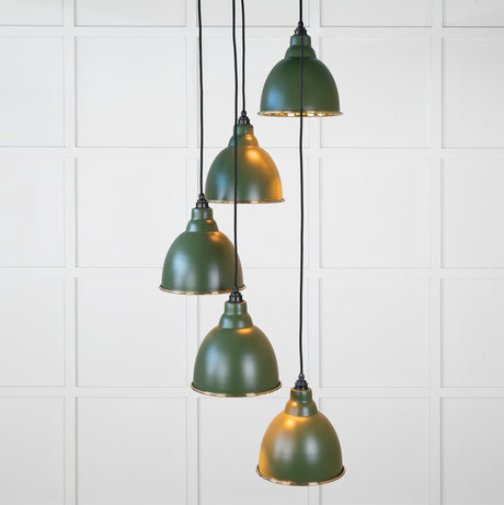 From The Anvil - Smooth Brass Brindley Cluster Pendant in Heath | Sku. 49738SH | Trade Door Handles.