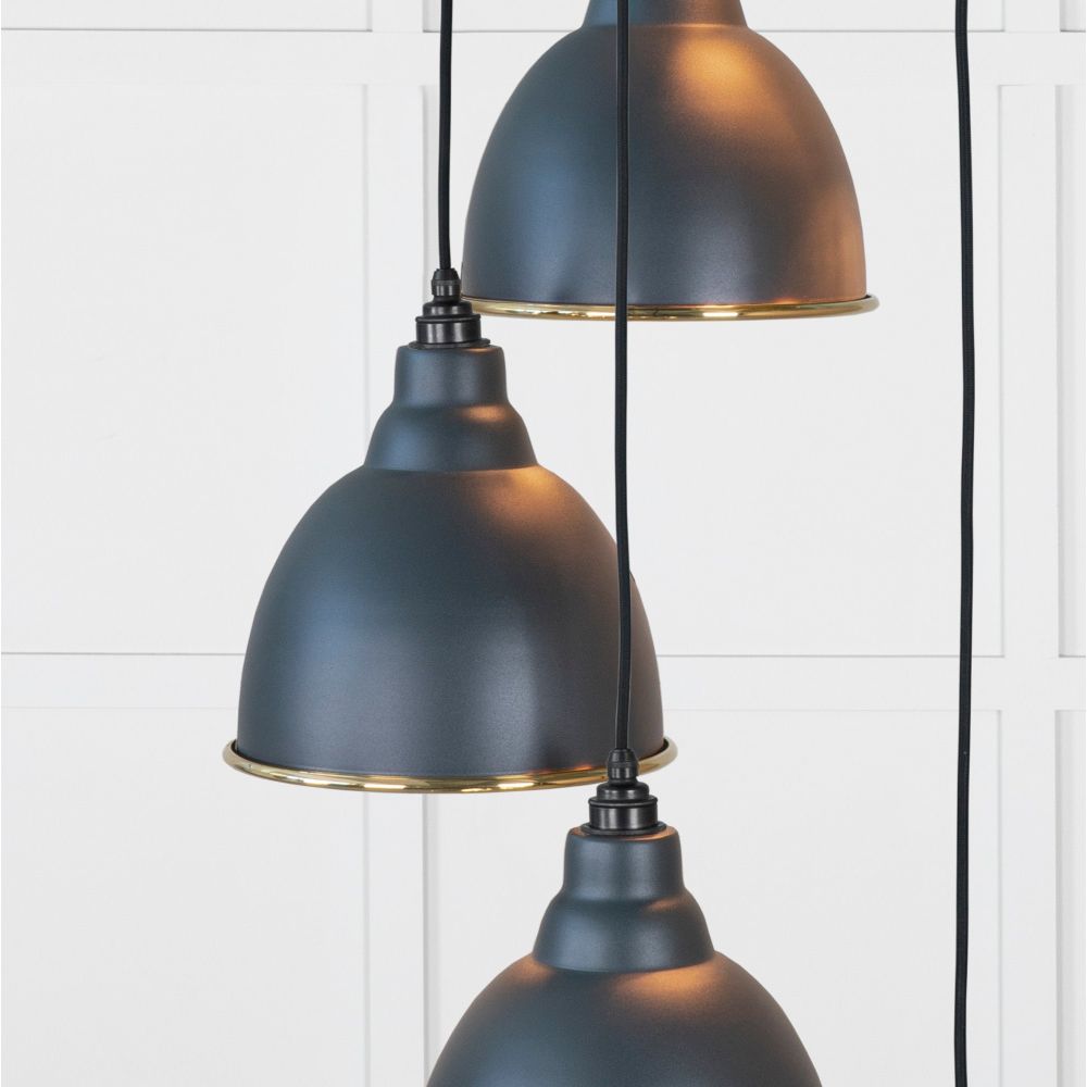 From The Anvil - Smooth Brass Brindley Cluster Pendant in Soot | Sku. 49738SSO | Trade Door Handles.