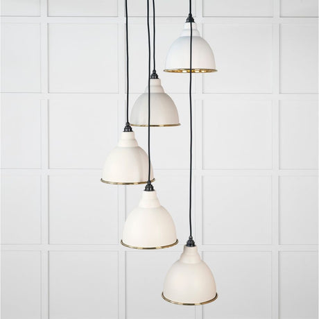 From The Anvil - Smooth Brass Brindley Cluster Pendant in Teasel | Sku. 49738STE | Trade Door Handles.