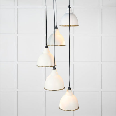 From The Anvil - Smooth Brass Brindley Cluster Pendant in Teasel | Sku. 49738STE | Trade Door Handles.