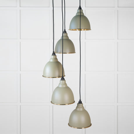 From The Anvil - Smooth Brass Brindley Cluster Pendant in Tump | Sku. 49738STU | Trade Door Handles.