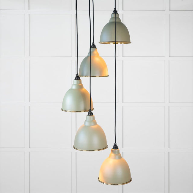 From The Anvil - Smooth Brass Brindley Cluster Pendant in Tump | Sku. 49738STU | Trade Door Handles.