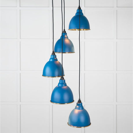 From The Anvil - Smooth Brass Brindley Cluster Pendant in Upstream | Sku. 49738SU | Trade Door Handles.