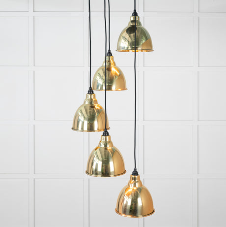 From The Anvil - Smooth Brass Brindley Cluster Pendant | Sku. 49738 | Trade Door Handles.