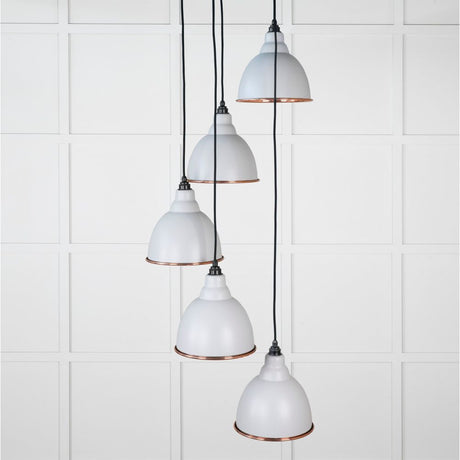 From The Anvil - Hammered Copper Brindley Cluster Pendant in Birch | Sku. 49739SBI | Trade Door Handles.