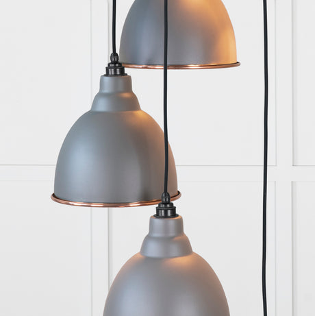 From The Anvil - Hammered Copper Brindley Cluster Pendant in Bluff | Sku. 49739SBL | Trade Door Handles.