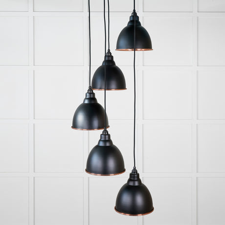 From The Anvil - Hammered Copper Brindley Cluster Pendant in Elan Black | Sku. 49739SEB | Trade Door Handles.