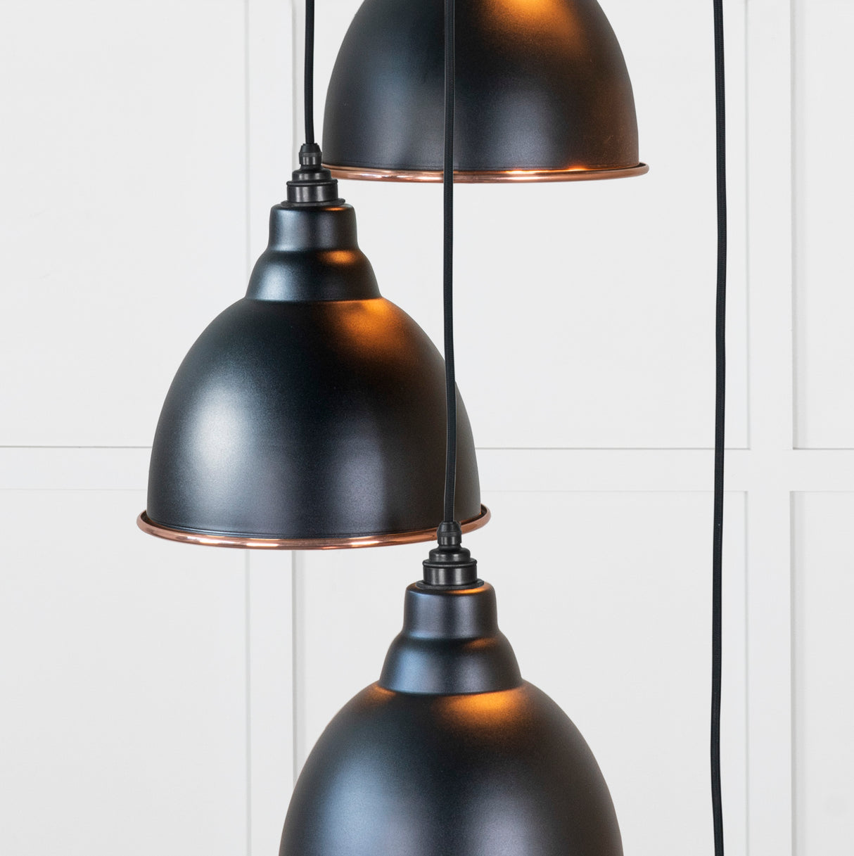 From The Anvil - Hammered Copper Brindley Cluster Pendant in Elan Black | Sku. 49739SEB | Trade Door Handles.