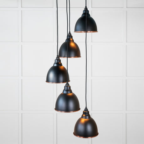 From The Anvil - Hammered Copper Brindley Cluster Pendant in Elan Black | Sku. 49739SEB | Trade Door Handles.